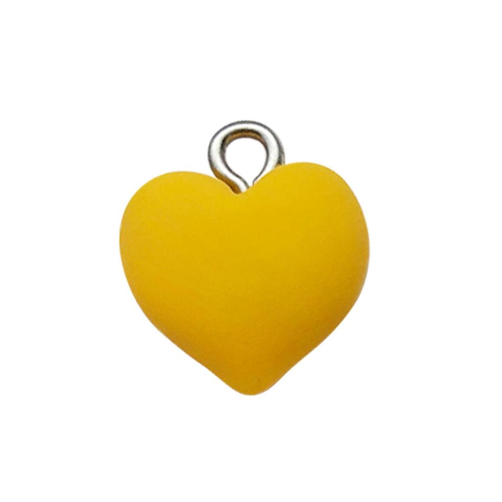 Colorful Resin Heart Earrings & Keychain Necklace Charm Set