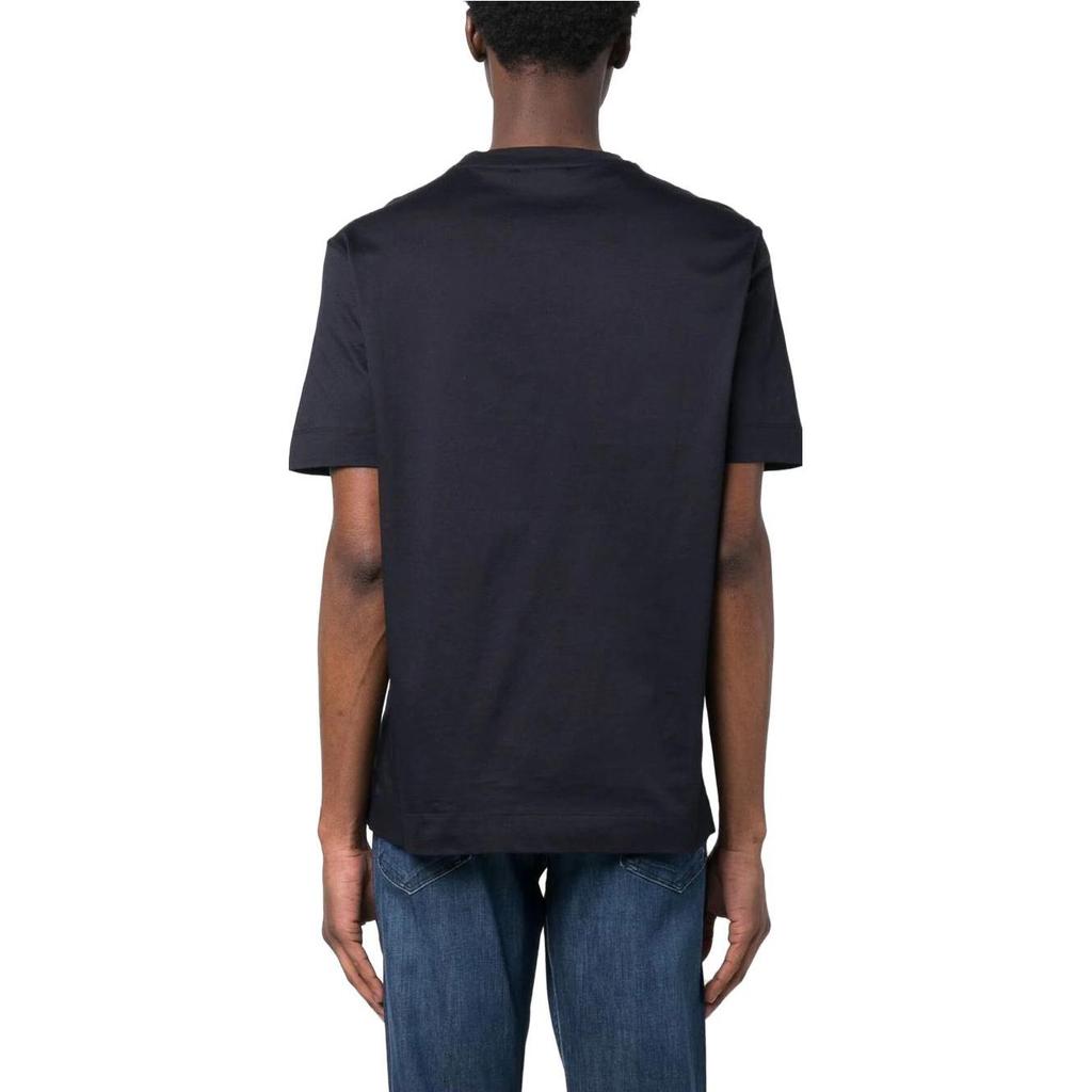 Emporio Armani SS23 Logo Print Detail Short Sleeve T-Shirt Men Tops Navy-Blue 3R1TU8-1JSAZ-0920