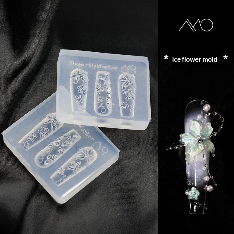 Blumen Nail Art Form Silikon Relief Vintage 3D Nagel Dekoration Nagelstudio Nagel Stempel Zubehör Maniküre Werkzeug Diy