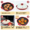 [AHJ] Microwave Cooker with Recipes Grill Fish & Meat 8-in-1 Non-Stick Coating Red Medium