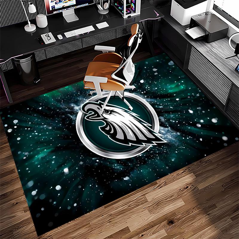 1pc Philadelphia Eagles LOGO Print Area Rug - Soft,Washable Non-Slip Indoor Mat for Office Chairs,Living Room,Home Office Decorative Rug
