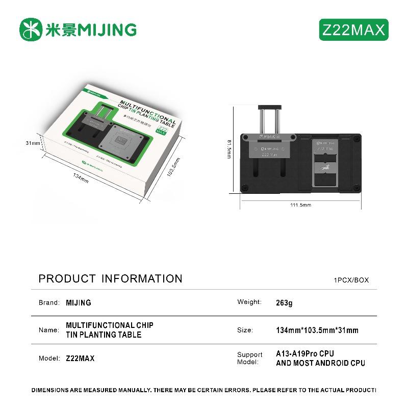 Mijing Z22 Max for IPhone and Android Phone IC Chip Welding Tin Template Fixture CPU Reballing Stencil Platform