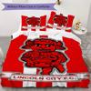 Lincoln City FC Pattern Bedding uilt Set uilt Cover Pillowcase Home Decoration Birthday Gift (1 * duvet cover + 2 * pillowcase without core)