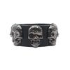 European & American Punk Skull Rivet Leather Bracelet: Rock & Rap Wristband Accessory