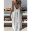 Women's Spaghetti Strap Backless Loose Maxi Dress Casual Sleeveless Beach Vacation Loungewear Long Dress