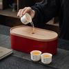Portable Ceramic Tea Set with Storage Box