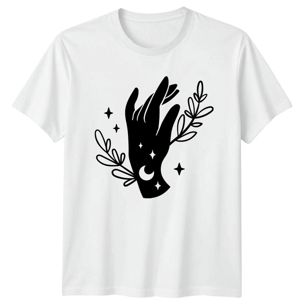 Mystical Celestial Hand Moon Stars TShirt Botanical Spirituality Birthday S