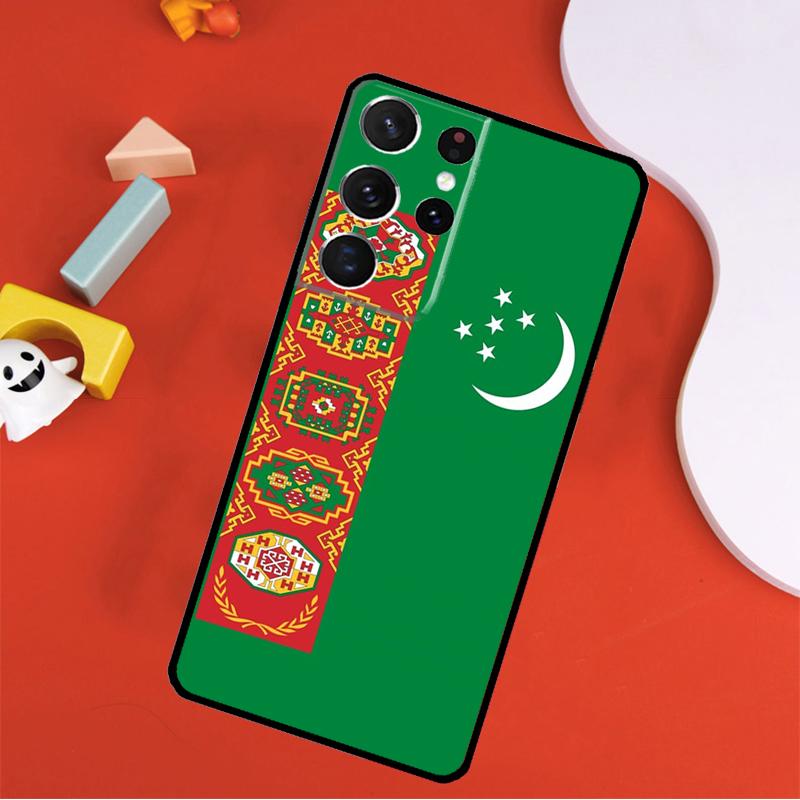 Turkmenistan Flag Phone Case For Samsung Galaxy S25 Ultra S9 S10 S20 S21 FE S22 S23 S24 Plus S24 Ultra Cover