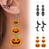 Halloween Acrylic Earrings for Women 1 Pair Women, Gothic Dangle Earrings, Decorative Holiday Jewelry Costume Parties Spooky Bat Pumpkin Skeleton Drop