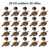20Pcs/Set WW2 Military Soldier Array Soviet US UK France Japan Canada Italy China Building Blocks Action Figure Bricks Kids Toy