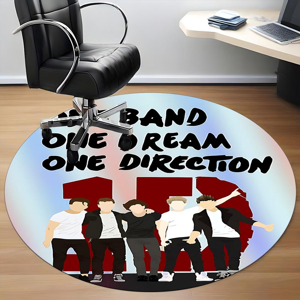 1pc One Direction Music Band Office Round Area Rug, Under Office Chairs Bedroom Living Room Home Decor a1016294