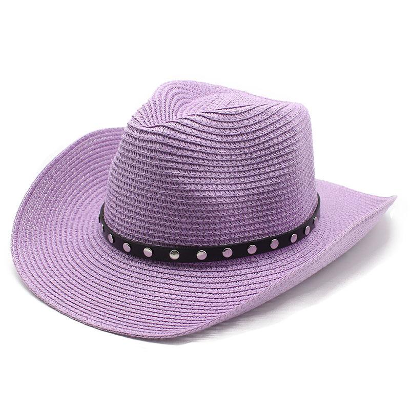 Cowboy Hat Men'S Summer Sun Hat Sun Hat Uv Protection Straw Hat Summer Beach Hat