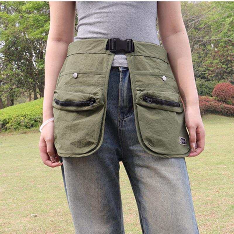 Waterproof Multi-pocket Half Apron Makeup Artist Hairdresser Outdoor Running Waist Apron