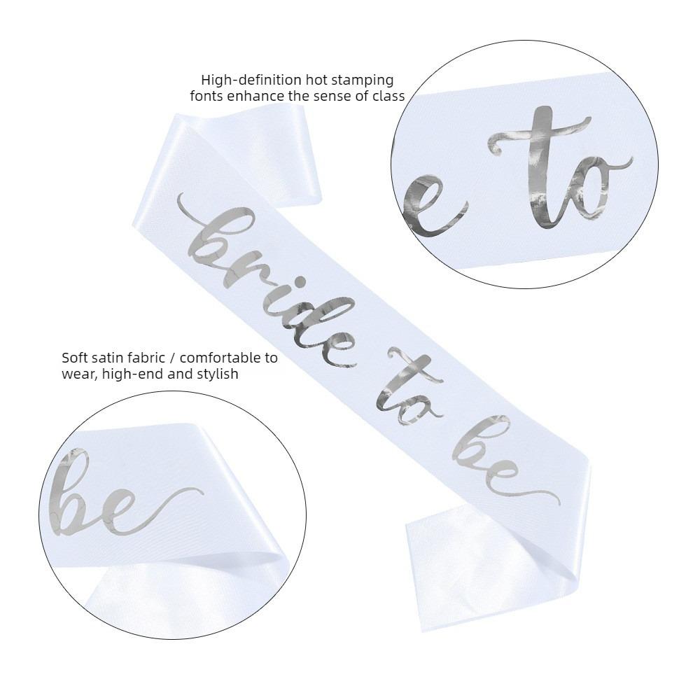 4-piece set for singles parties, including bridal headbands, shoulder straps, headbands, badges, and a set, bride to be, Wedding veil