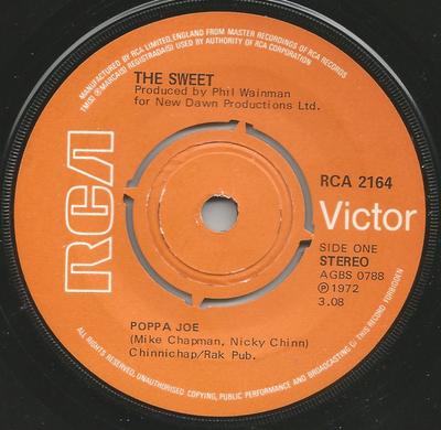 7inch Record SWEET - Poppa Joe RCA2164 RCA Victor 1972 UK Rock Used