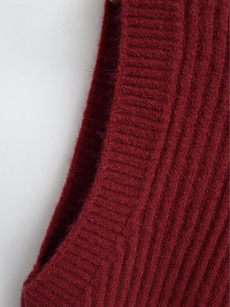 2024 Winter Women’s European & American Style Fashion Sleeveless Two-Tone Versatile Vest