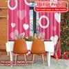 Ensemble de 2 Rideaux Imprimés Plat Cœur Polyvalents Décorations en Polyester Extérieur Moderne Semi-Transparent Fabriqué