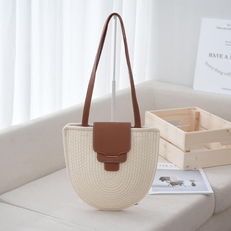 

Винтажная богемная пасторальная плетеная сумка очень большой вместимости пляжная сумка сумка через плечо повседневная универсальная сумка-тоут 32*7*30 белый