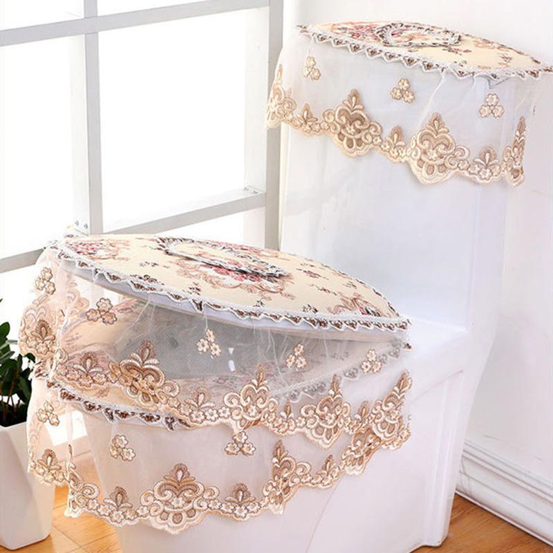 Vier Jahreszeiten Universal U-förmige Toilettensitzpolster 3 Stück/Set Europäische Spitze Toilettensitzkissen Haushalt Toilettendekorationsmatten