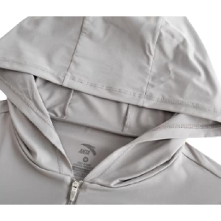 Anta Training Series Solid Color Zip-Up Hooded Comfortable Versatile Long Sleeve Breathable UV Protection Sun Protection Women tops 962527704-4