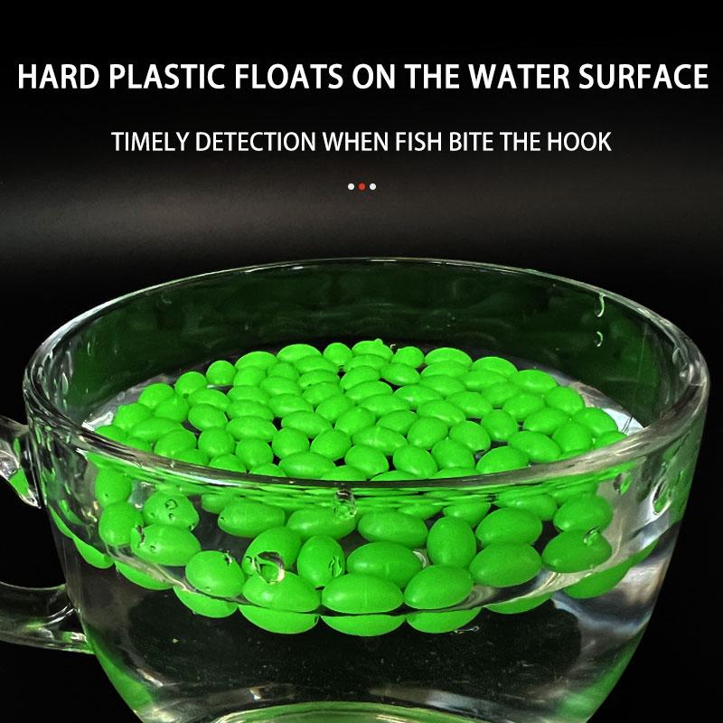 1000pcs Oval Fishing Beads Glow In the Dark Green Fishing Beads Luminous Bead Stopper Fishing Accessories