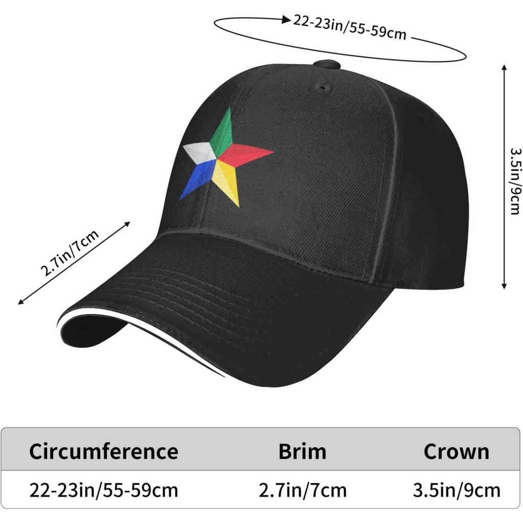 Druze Star Adjustable Baseball Cap Unisex Sandwich Dad Hat Golf Hat