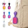 Keychain Pendant Mini Hair Brush Pendant, Scalp Massage with Portable Comb Bead Chain, Plastic Styling Charm for Backpacks Handbags Ornament