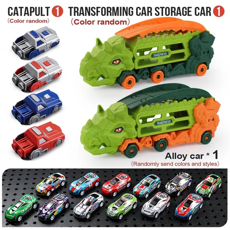 

Triangle Dragon Multi layer Track Storage Car -Can Accommodate Multiple Cars, can eject Track Toy Car - Puzzle Science Dinosaur