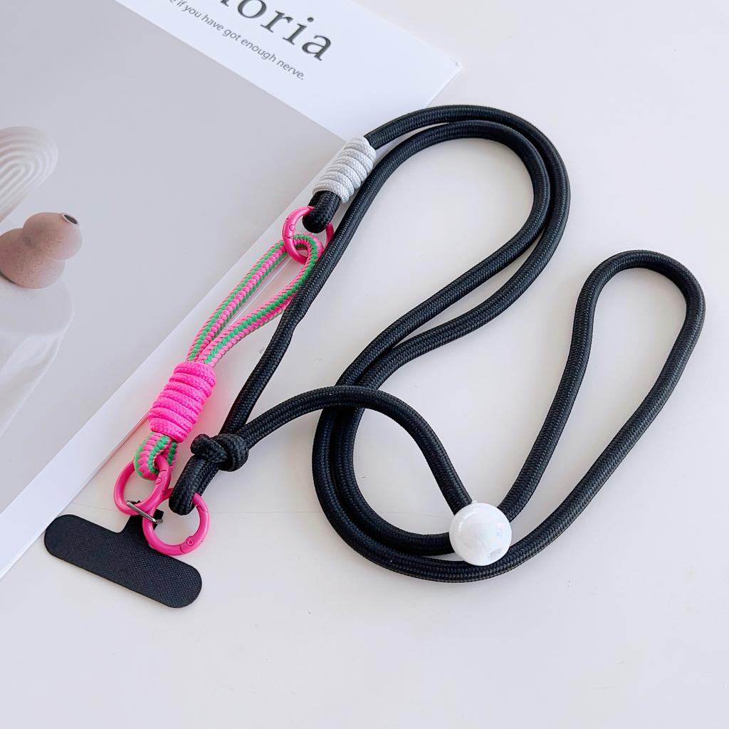 Two-In-One Multi-Functional Mobile Phone Universal Lanyard, Adjustable Crossbody Long Rope, Pearl Pendant, Finger Anti-Loss Rope