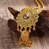 Collier Pendentif Style Tribal Indien en Alliage Doré Avec Motif Fleur en Cristal Pour Femmes