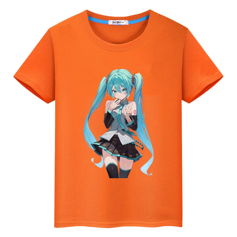 Tričko pro děti kluky 10 let potisk Hatsune Miku kawaii 100% bavlna anime krátké tričko pride y2k oblečení pro batolata a dívky dětské oblečení