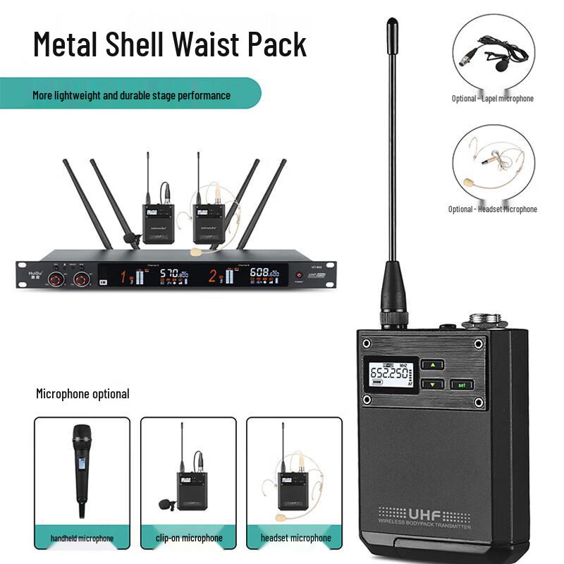 Huido HT-500S True Diversity Dual Wireless Microphone System (CN version)