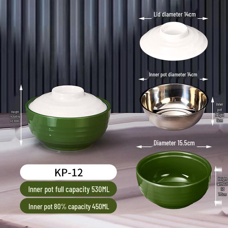 Thickened Melamine Stew Pot Set with Inner Liner