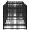 VidaXL Chenil d'extérieur pour chiens Acier 12,9 m², Noir
