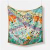 Luxury Horse Print Silk Square Scarf Women Spring Neck Tie Shawl Wraps Female Hair Hand Wrist Headkercheif Hijab Bandana