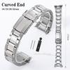 Curved End Stainless Steel Watch Strap 18mm 19mm 20mm 22mm for Seiko for Rolex Bracelet Folding Buckle Wrist Band Accessories