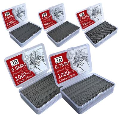 250/500/1000PCS/Box Black Automatic Pencil Refill 90mm Length Mechanical Pencil Refill  Student