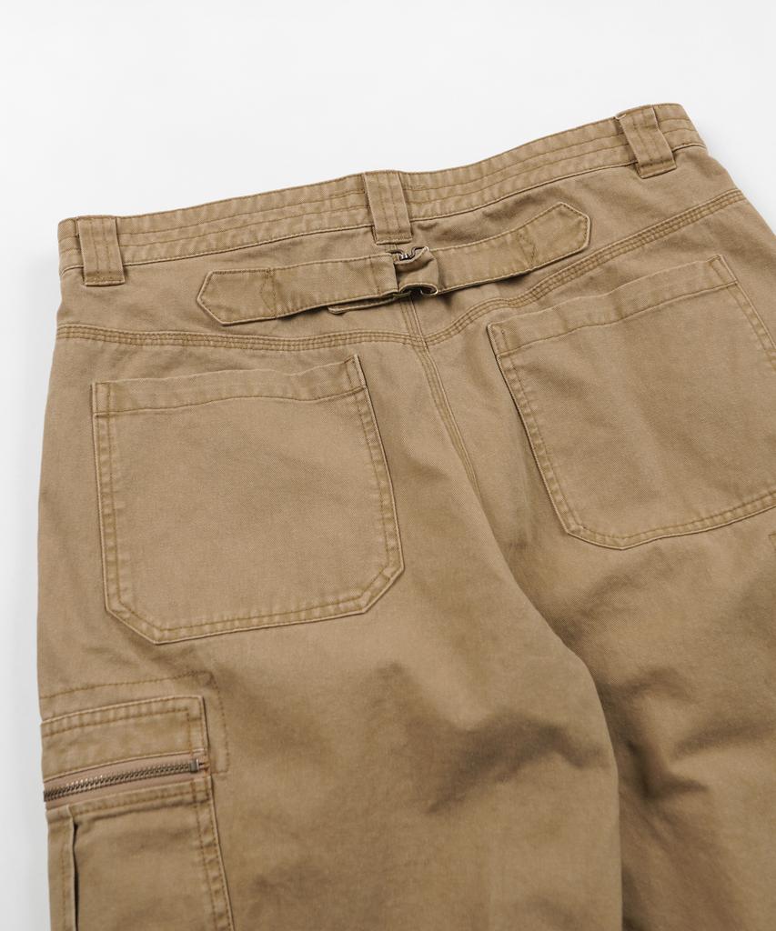 FRIZMWORKS Washed Cotton Zip Cargo Pants _ Beige