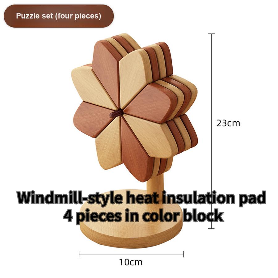 Luxury Wind Chime Heat-Resistant Pad Table Decor Creative Home Goods Solid Wood Foldable Placemats