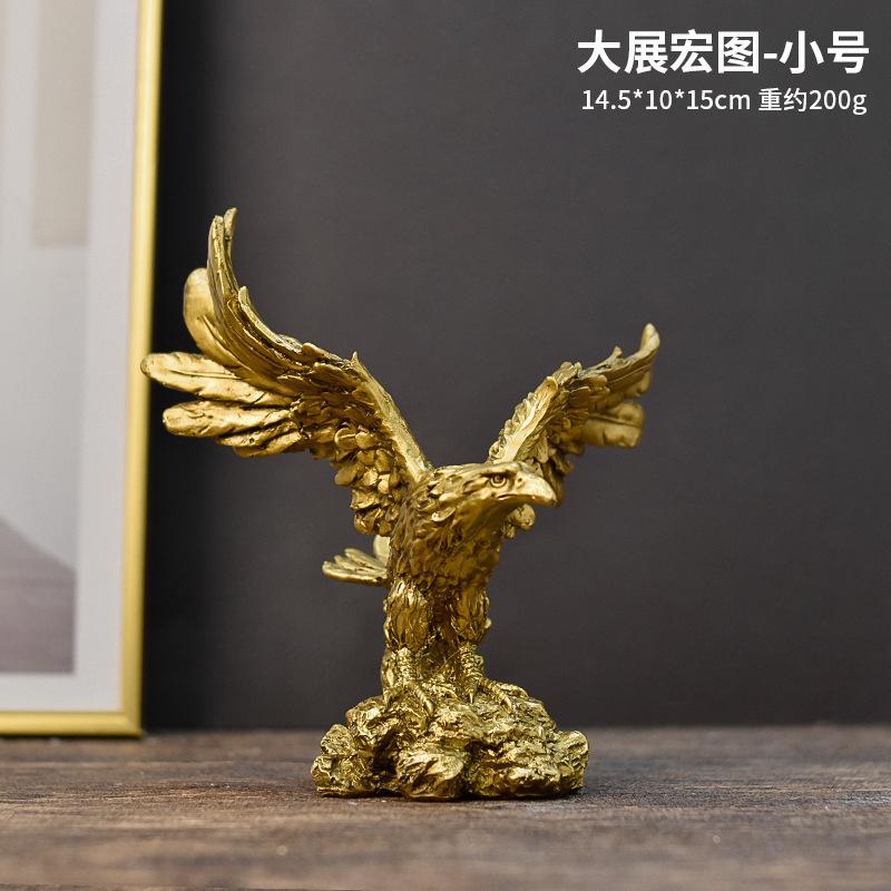 Nordic Resin Golden Eagle Statue Home Living Room Desktop Decoration Animal Figurines Office Bookshelf Cabinet Object Accessorie