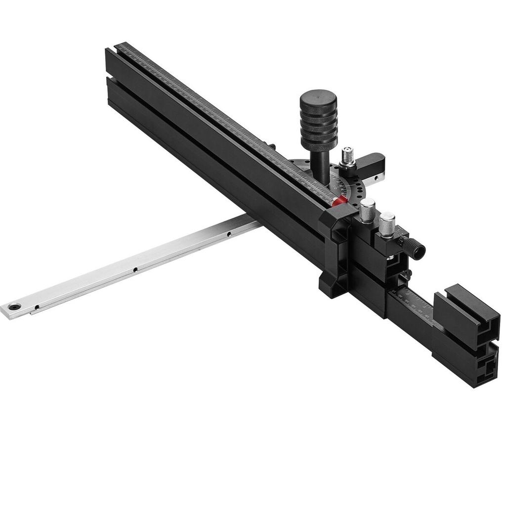 Precision Miter Gauge, Standard Slot 19 X 9.5 Mm, Aluminum Alloy Table Saw Miter Gauge with 48-89 Cm Grating 15 Angle Stops Adjustable Spring Loaded