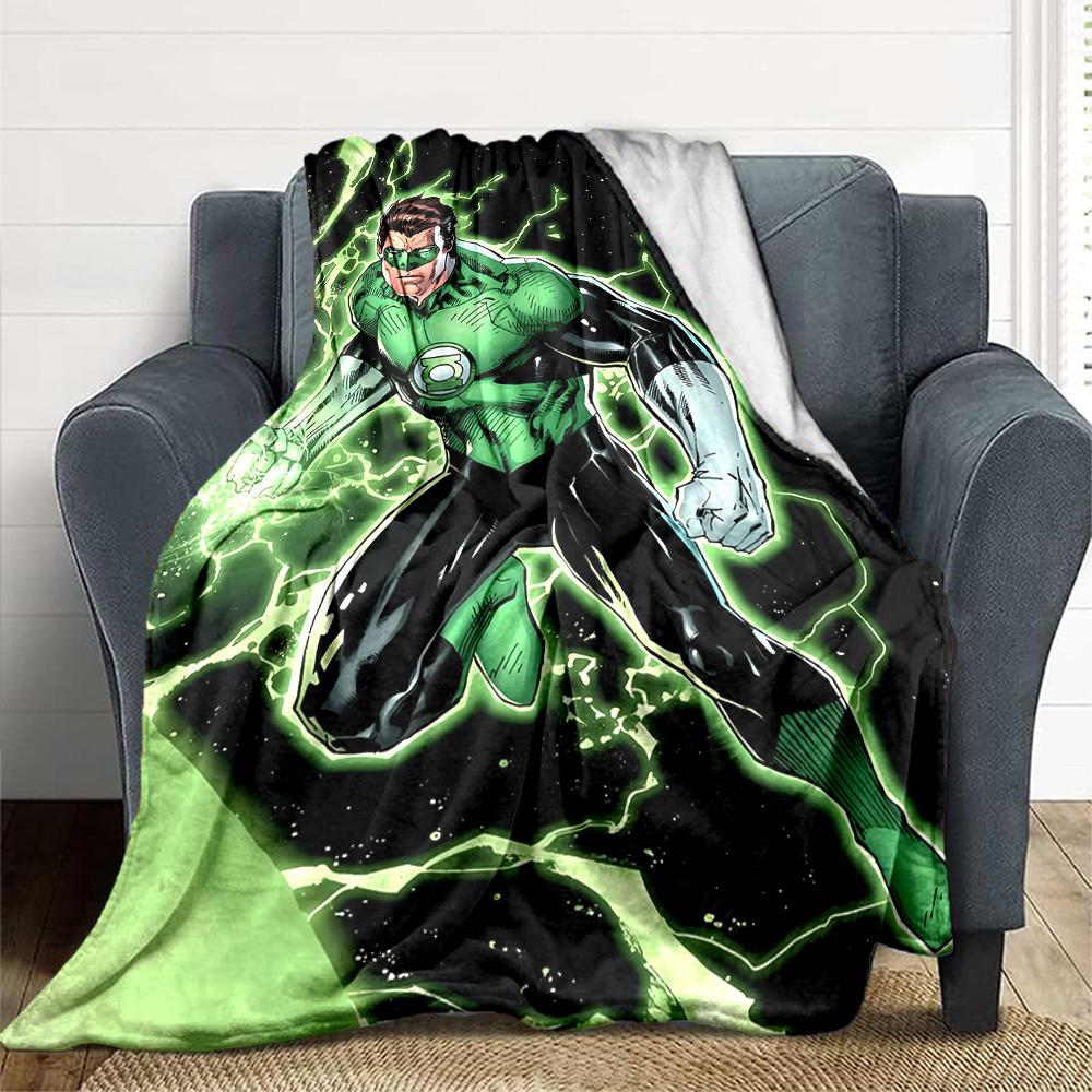 1pc Green Lantern Ring Flannel Throw Blanket Soft, Warm & Cozy for Couch, Bed, Office, and Travel Versatile All Season Gift, Christmas Present