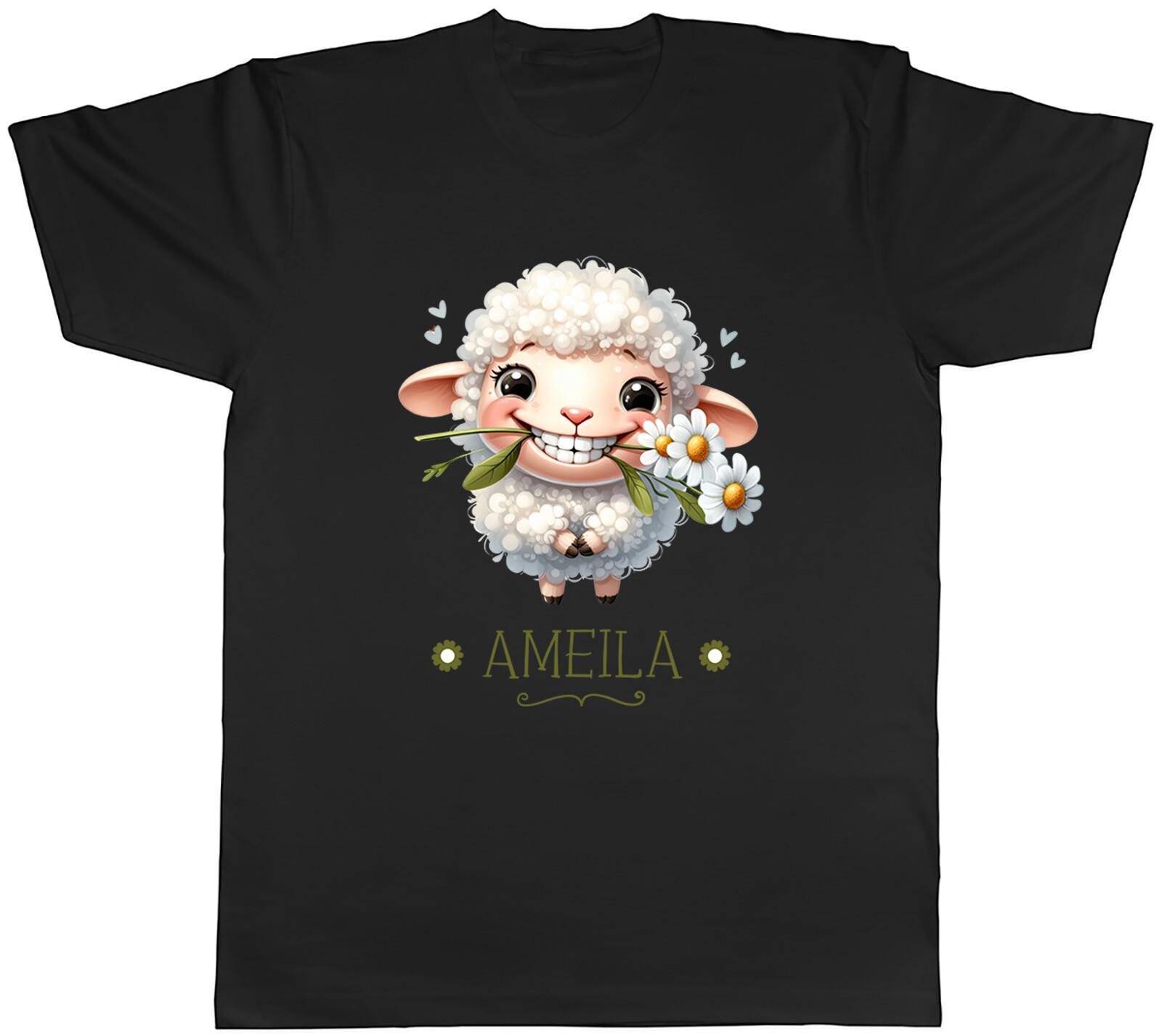 Personalised Sheep Daisy Flower Mens T-Shirt Forest Animal Floral Tee Gift L