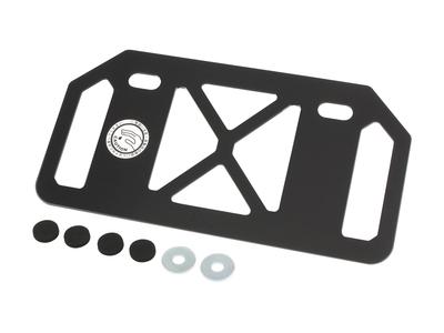 POSH FAITH Motorcycle Aluminum License Plate Back Mountain Hole for 125cc and Under Plate, Shape, Type, (Mountain Shape), Black, 500392-06-10