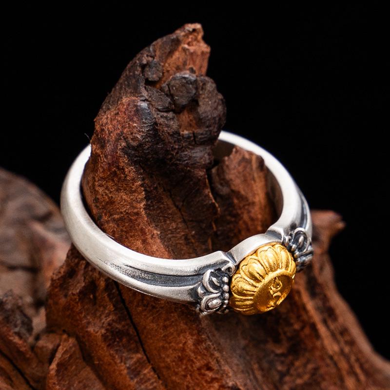 Green Tara Thai Silver Ring: Ethnic Tibetan Fashion Jewelry