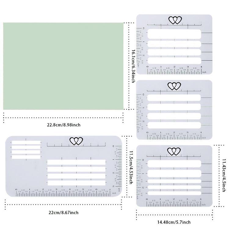 All-in-One Cross-Border Greeting & Invitation Card Template Set with Ruler - 4 Pieces