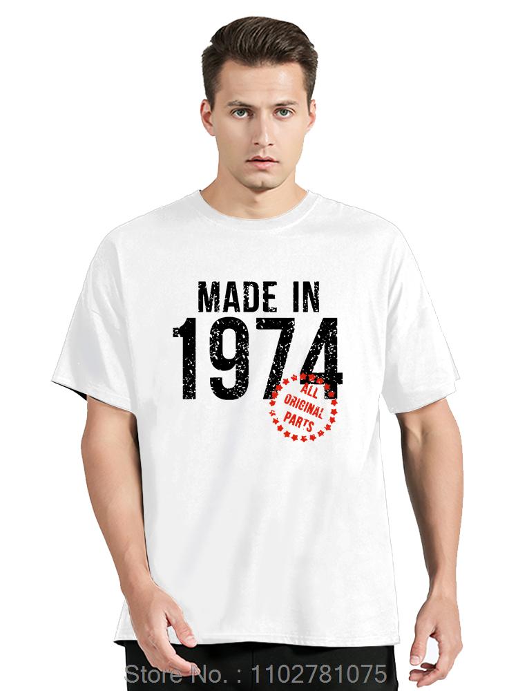 Born In Vintage 1974 Oversized T-shirt Limited Edition Cassette Men Clothing Vintage Cotton Tshirt Funny Tees Fitness T Shirt