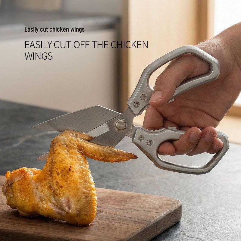 Stainless Steel Multifunctional Kitchen Shears for Cutting Bone, Scraping Fish Scales, and Barbecuing