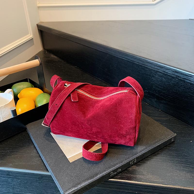 Frosted ROW Underarm Bag Cylinder Bag Vintage Fashion Premium Women's Pillow Bag Casual Shoulder Handbag