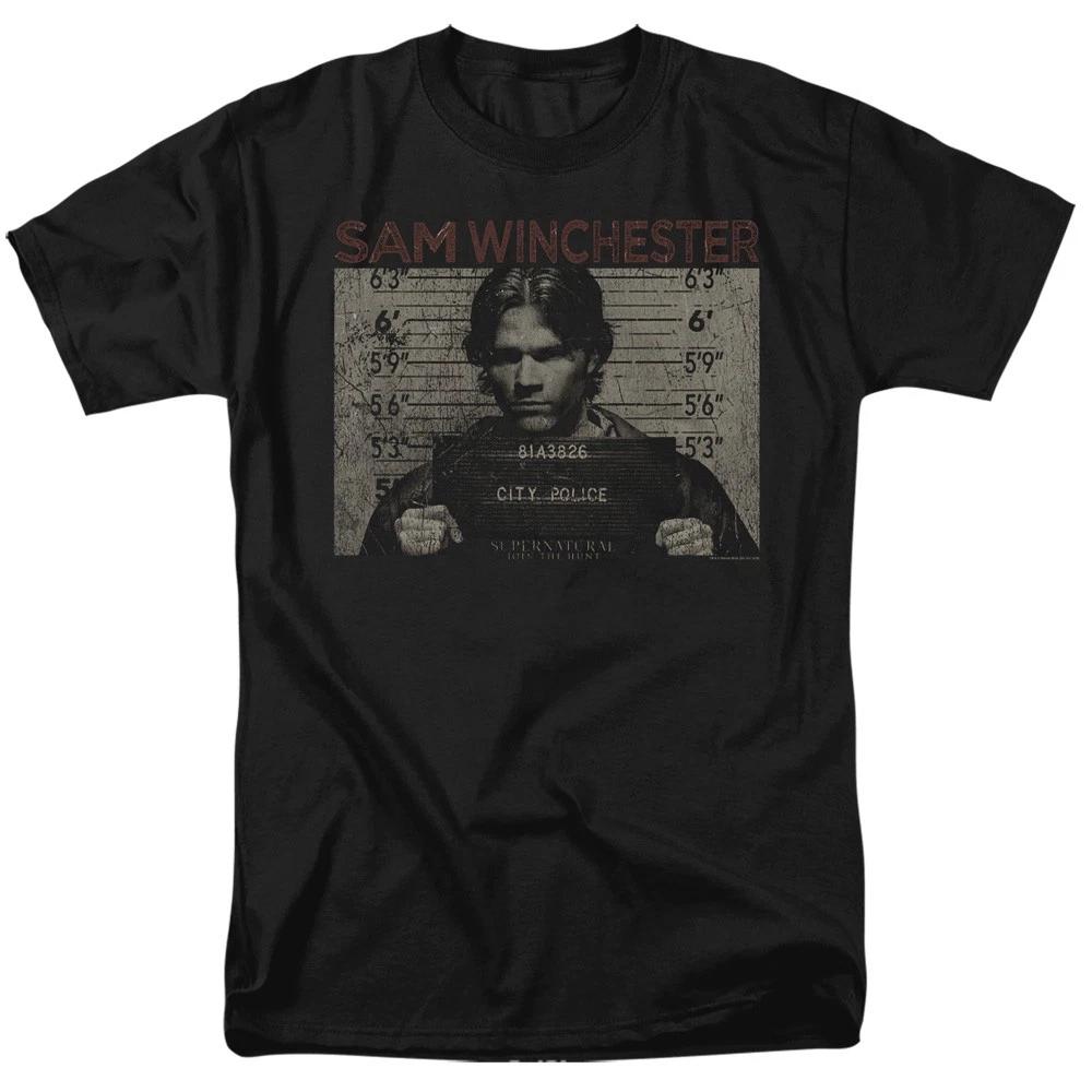 Supernatural Sam Mug Shot Adult T-Shirt M